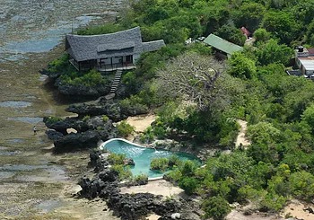 Aerial view of Lazy Lagoon at Charlie Claw's on Wasini Island Aerial view of Lazy Lagoon at Charlie Claw's on Wasini Island