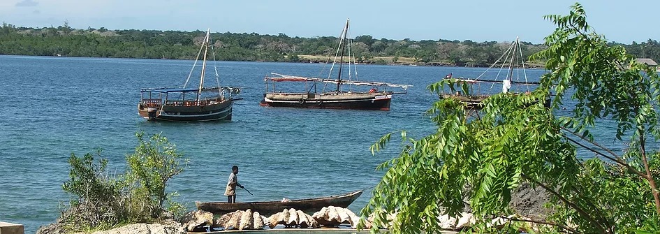 view of ocean by Charlie Claw's restaurant on Wasini Island